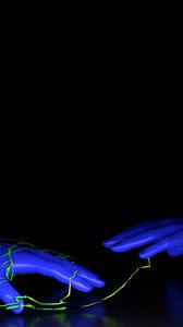 Preview wallpaper hands, mannequin, neon