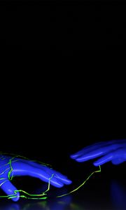 Preview wallpaper hands, mannequin, neon