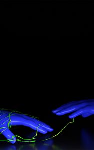 Preview wallpaper hands, mannequin, neon