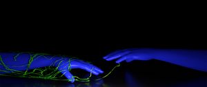 Preview wallpaper hands, mannequin, neon