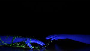 Preview wallpaper hands, mannequin, neon