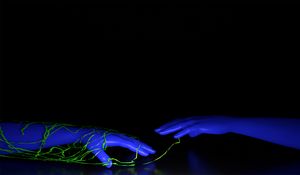 Preview wallpaper hands, mannequin, neon