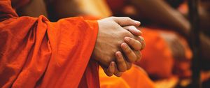 Preview wallpaper hands, monk, buddhist, buddhism