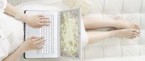 Preview wallpaper hands, notebook, girl, white