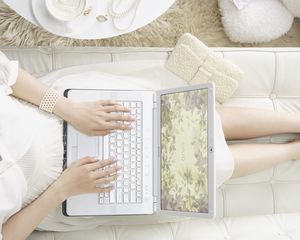 Preview wallpaper hands, notebook, girl, white