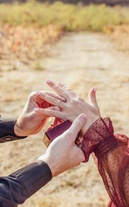 Preview wallpaper hands, ring, bride, couple, love, romance