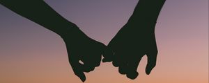 Preview wallpaper hands, silhouettes, love, sunset, blur
