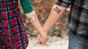 Preview wallpaper hands, tattoos, couple, love, tattoo