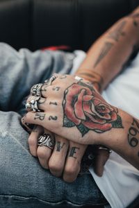 Preview wallpaper hands, tattoos, rings, decorations