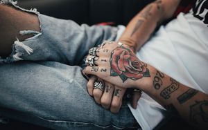 Preview wallpaper hands, tattoos, rings, decorations