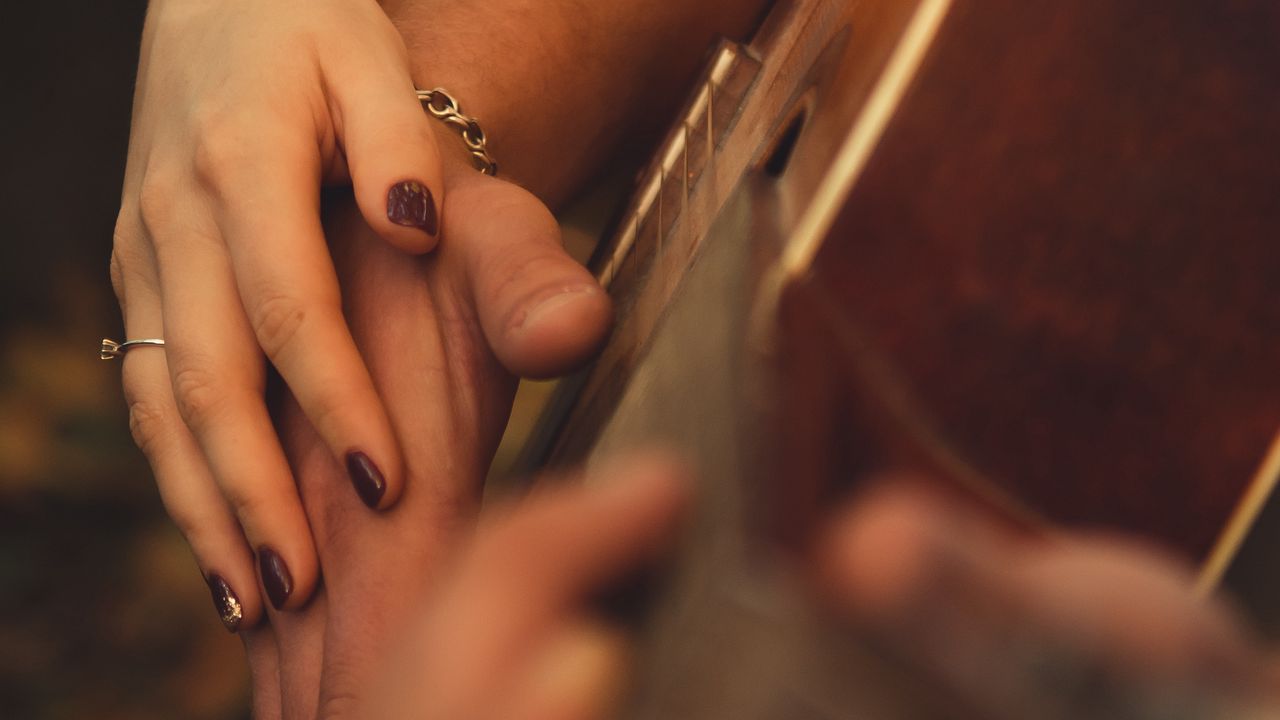 Wallpaper hands, touch, love, romance, guitar
