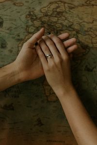 Preview wallpaper hands, touch, tenderness, map, romance