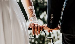 Preview wallpaper hands, wedding, love, groom, bride