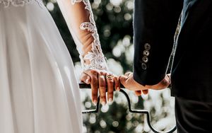 Preview wallpaper hands, wedding, love, groom, bride