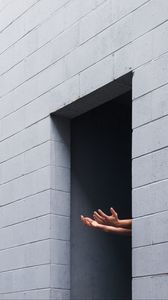 Preview wallpaper hands, window, walls, building