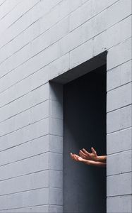 Preview wallpaper hands, window, walls, building