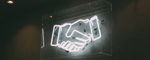 Preview wallpaper handshake, neon, wall