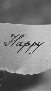Preview wallpaper happiness, sign, bw