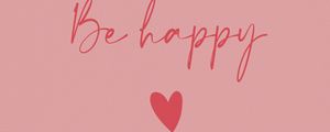 Preview wallpaper happy, heart, hand, word, pink