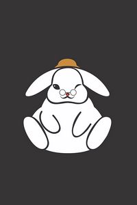 Preview wallpaper hare, art, minimalism, glasses, hat