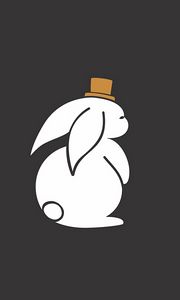 Preview wallpaper hare, hat, art, vector