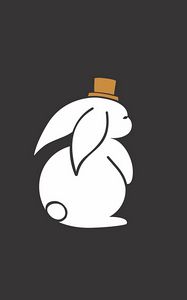 Preview wallpaper hare, hat, art, vector
