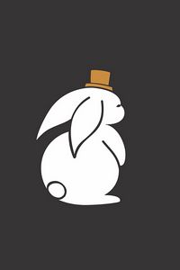 Preview wallpaper hare, hat, art, vector