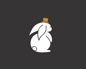 Preview wallpaper hare, hat, art, vector