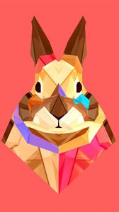 Preview wallpaper hare, rabbit, multicolored, spots