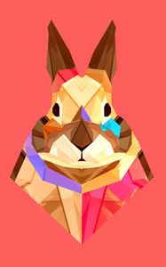 Preview wallpaper hare, rabbit, multicolored, spots