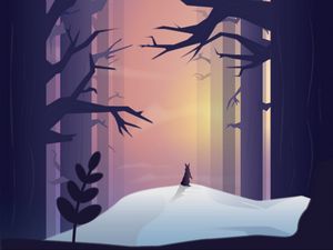Preview wallpaper hare, silhouette, forest, art