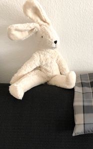 Preview wallpaper hare, toy, soft, sofa