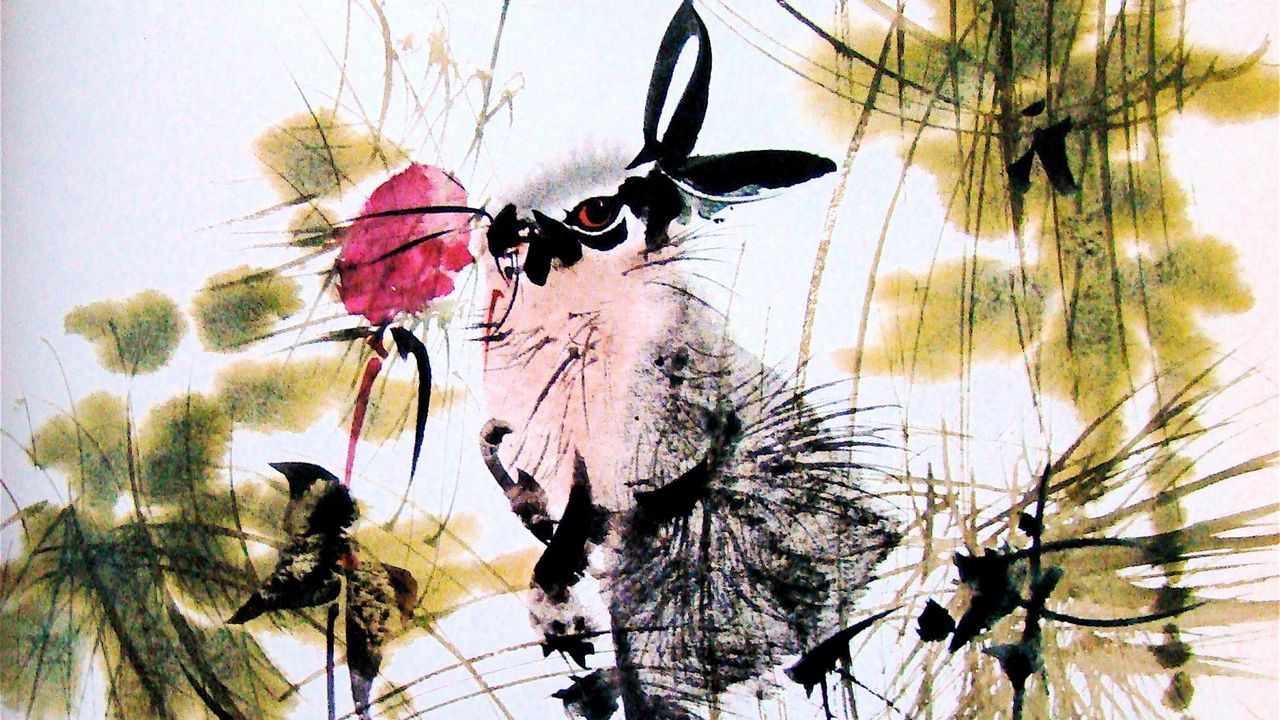 Wallpaper hare, watercolor, style