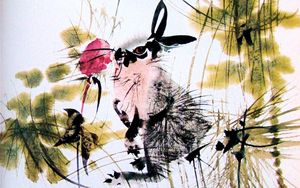 Preview wallpaper hare, watercolor, style