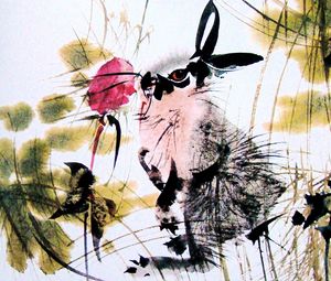 Preview wallpaper hare, watercolor, style
