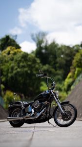 Preview wallpaper harley davidson, bike, motorcycle, side view