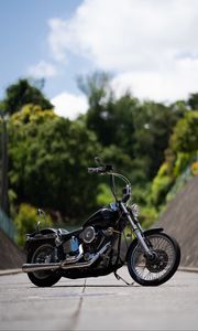 Preview wallpaper harley davidson, bike, motorcycle, side view