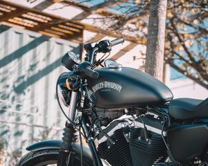 Preview wallpaper harley davidson, bike, motorcycle, side view, transport