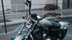 Preview wallpaper harley davidson, bike, motorcycle, front view, headlight