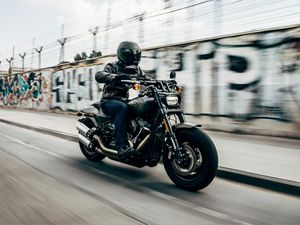 Preview wallpaper harley-davidson, motorcycle, bike, chopper, biker, speed
