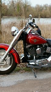 Preview wallpaper harley-davidson, motorcycle, bike, red