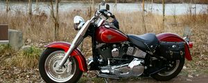 Preview wallpaper harley-davidson, motorcycle, bike, red