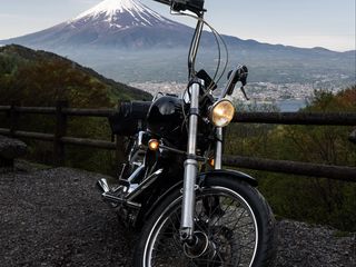 320x240 Wallpaper harley-davidson, motorcycle, bike, black, view