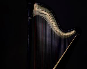 Preview wallpaper harp, strings, music, dark