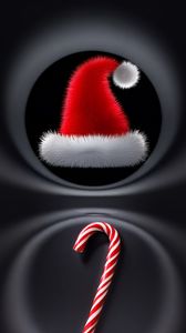 Preview wallpaper hat, cande, santa, santa claus, new year, christmas