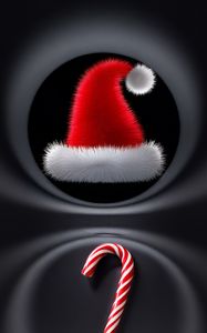 Preview wallpaper hat, cande, santa, santa claus, new year, christmas