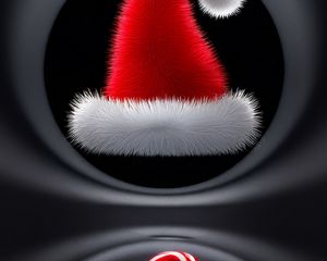 Preview wallpaper hat, cande, santa, santa claus, new year, christmas