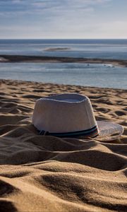 Preview wallpaper hat, sand, beach, summer