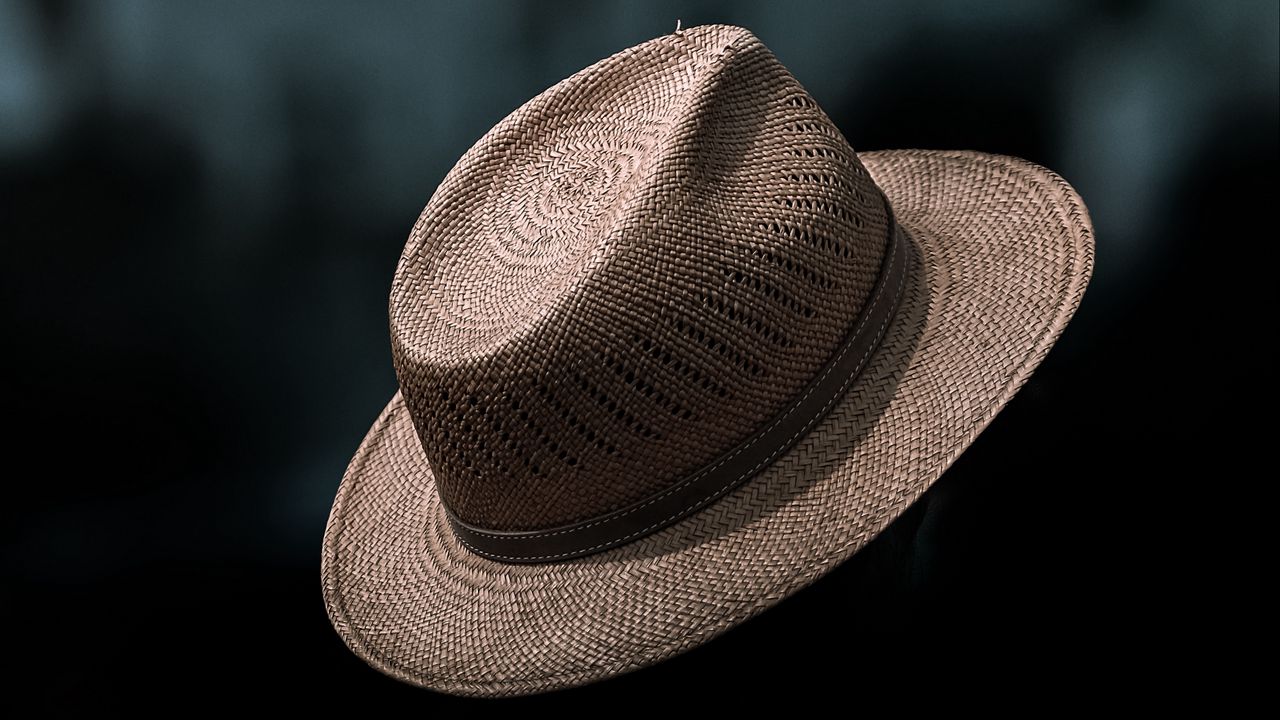 Wallpaper hat, straw, dark
