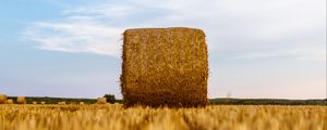 Preview wallpaper haystack, field, wheat, hay, dry